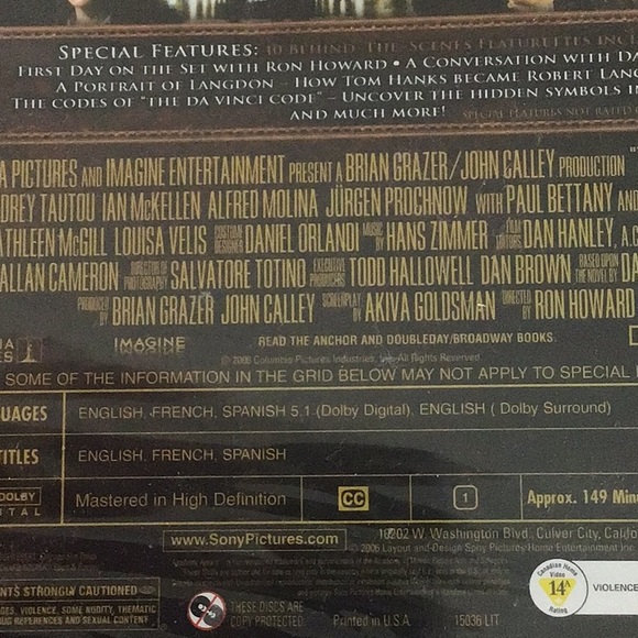 DVD 2 DISC FULL SCREEN SPECIAL EDITION THE DA VINCI CODE - Picture 7 of 7